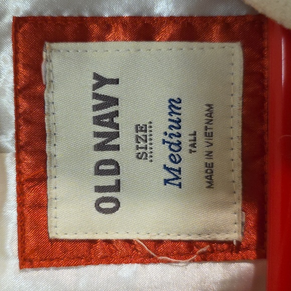 Old Navy Women's Plaid Pea Coat - Cream and Orange #53 - Picture 3 of 4